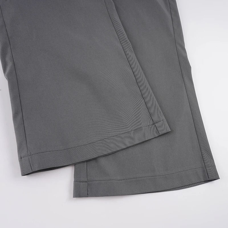 SUCHCUTE Vintage Einfarbige Wadenlange Hosen für Damen Y2k Streetwear Slim Bell Bottom Büro Alltags-Freizeithosen 7/8 Länge Hosen – Detail 9