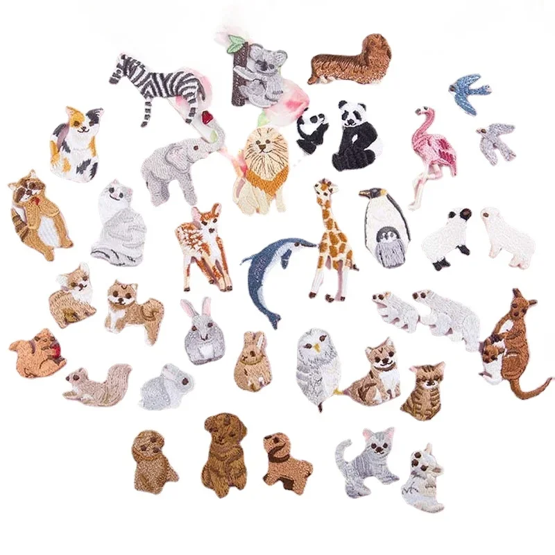 50pcs/Lot Luxury Small Embroidery Patch Australian Animal Kangaroo Panda Penguin Shirt Bag Kids Clothing Decoration Craft Diy