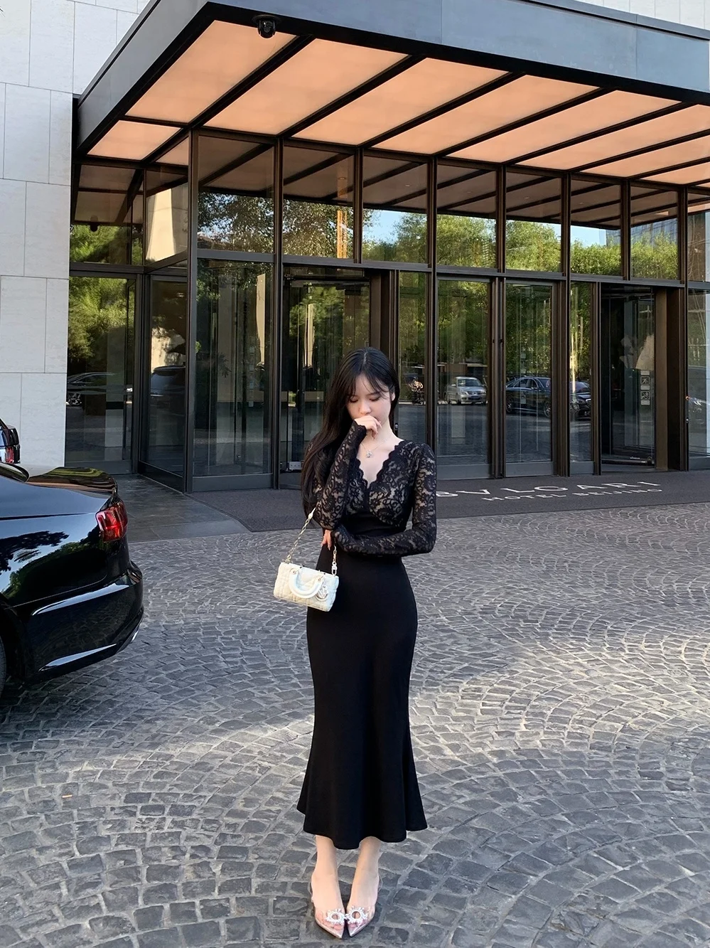 

Элегантная облегающая вязаная юбка-миди Dr the Swan Luxury Fashion с высокой талией, V-образным вырезом и застежкой-молнией, осенняя коллекция.