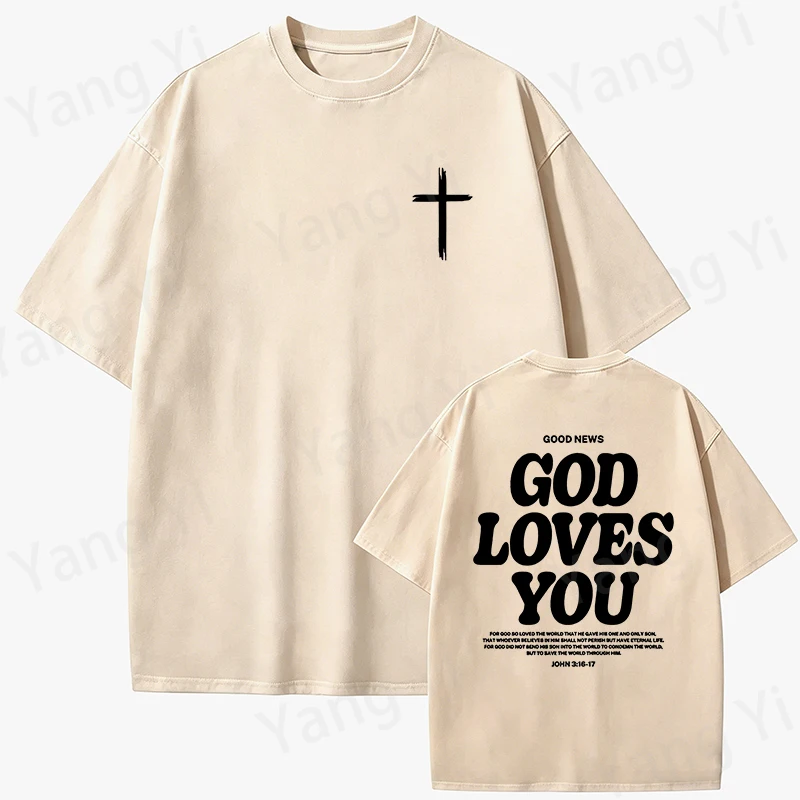 Modisches Unisex-T-Shirt mit christlichem Design-Print, für Männer und Frauen, Sommer-Freizeitoberteil, Paar-Mode, Streetwear-T-Shirt – Detail 10