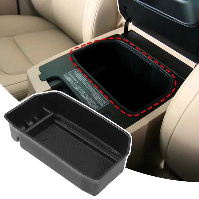 ABS Black For Toyota Land Cruiser 2008-2024 Car Center Control Armrest Box Storage Box Mobile Phone Tray  Interior Accessories