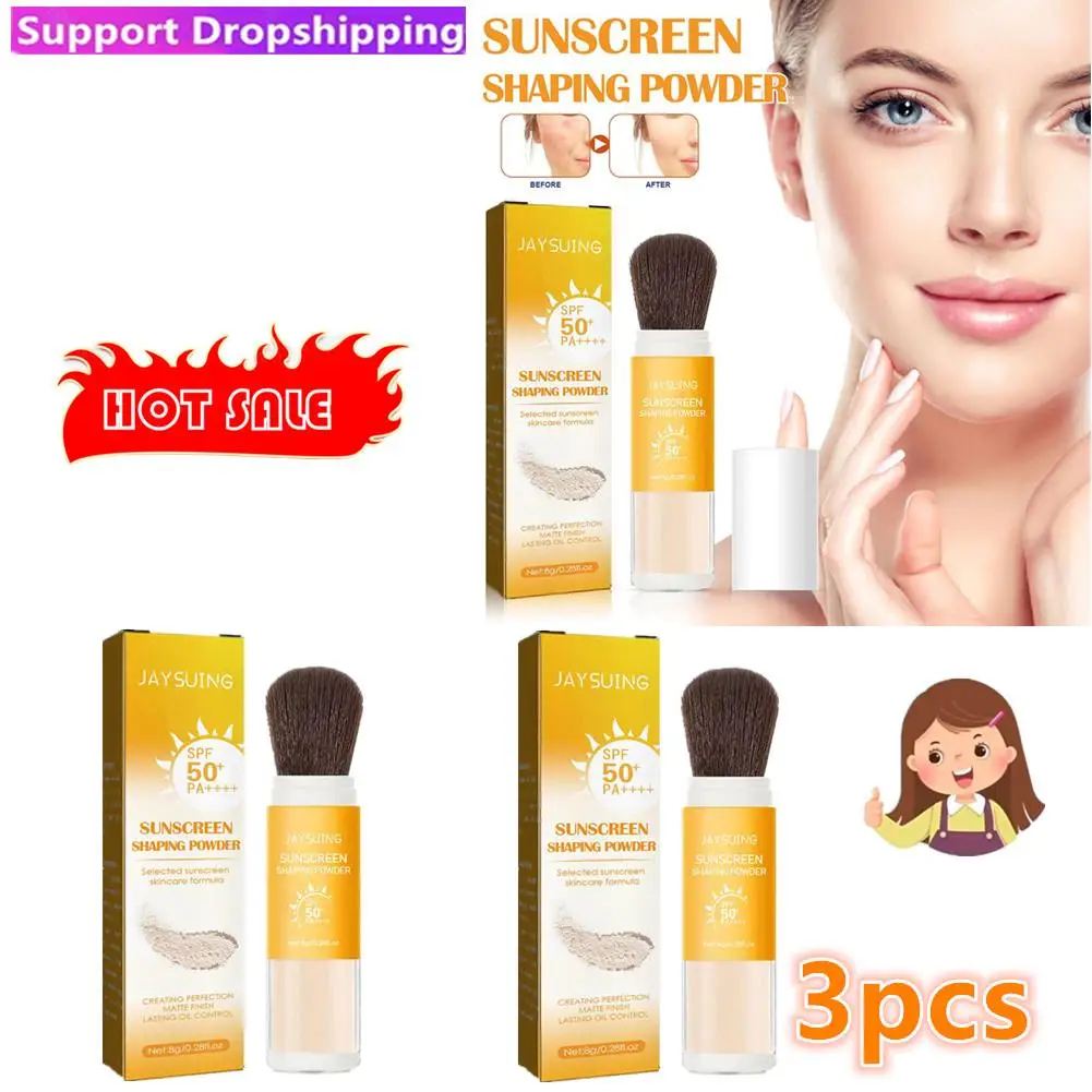 3x Sonnenschutz loses Pulver spf50 unsichtbare Poren öl kontrolle wasserdicht langlebige Solar blocker Concealer Sonnenschutz form Pow