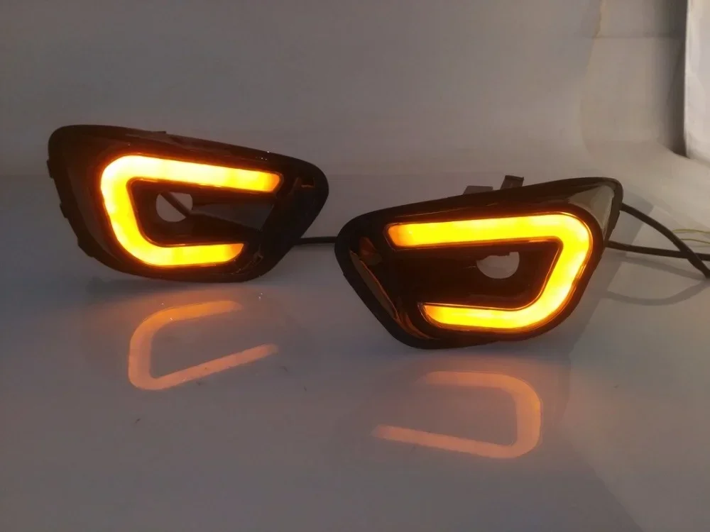 

eOsuns led drl daytime running light for Jeep Compass 2013-2015 with yellow turn signal and wireless control