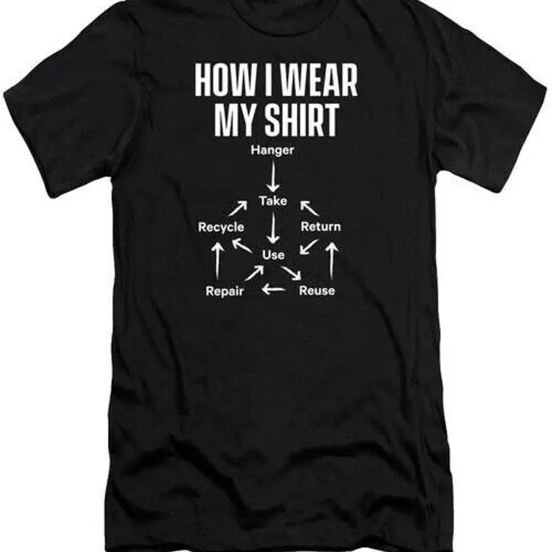 Comment j'ai porter mon t-shirt drôle Recyclable circulaire économie motif Design Shi S 2XL