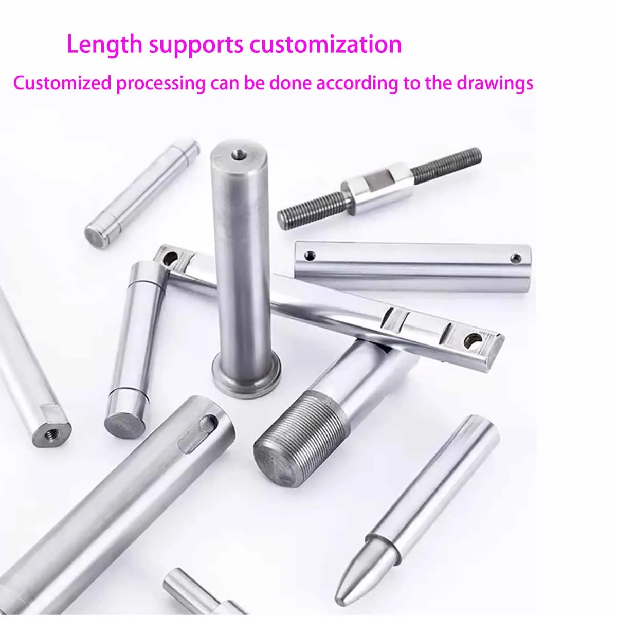 Carbon Steel Chrome-Plated Rod Guide Shaft With Internal Threaded Holes Pin Hard Shaft OD 6-20mm