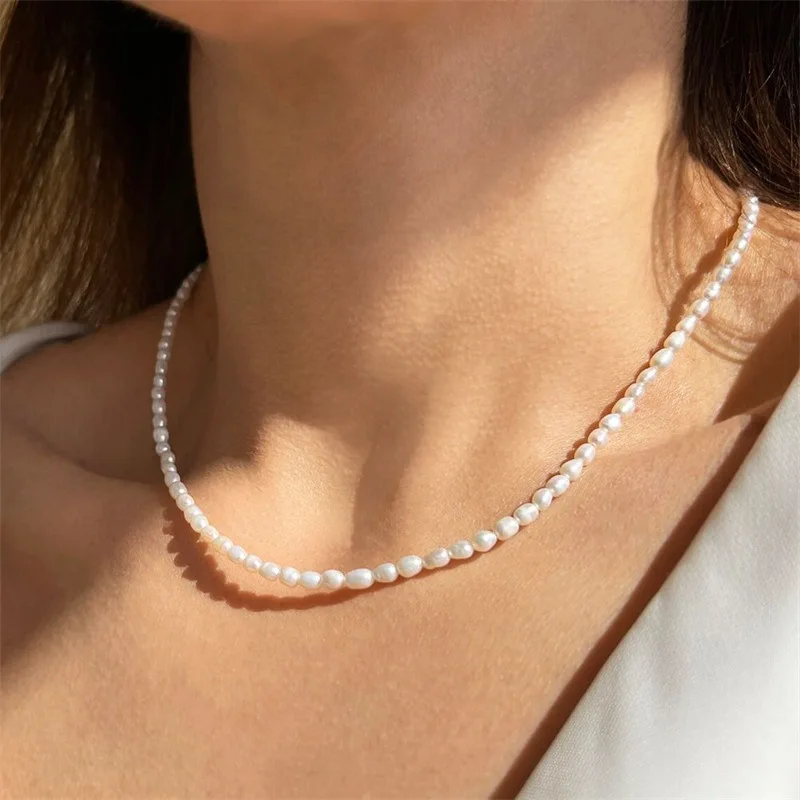 Hot Sale Pearl And Bead Necklace Stainless Steel Bridal Pearl Necklace Pearl Statement Necklace