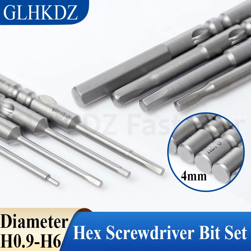 40-100mm 800 Electric Hex Head Allen Wrench Drill Bit Set 4mm Round Shank Hex Screwdriver Bit Power Drill Adapter Screw Driver