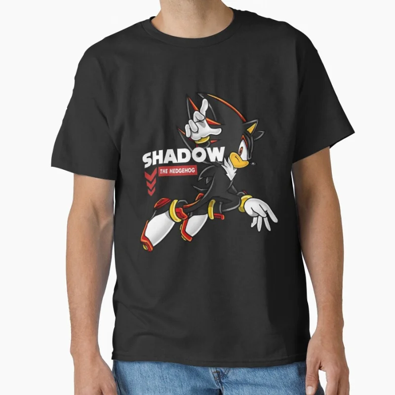 

1021 Sonic The Hedgehog Shadow Character Paint Graphic T-Shirt Y2K clothes Cartoon tee Short Sleeve Apparel All size tops