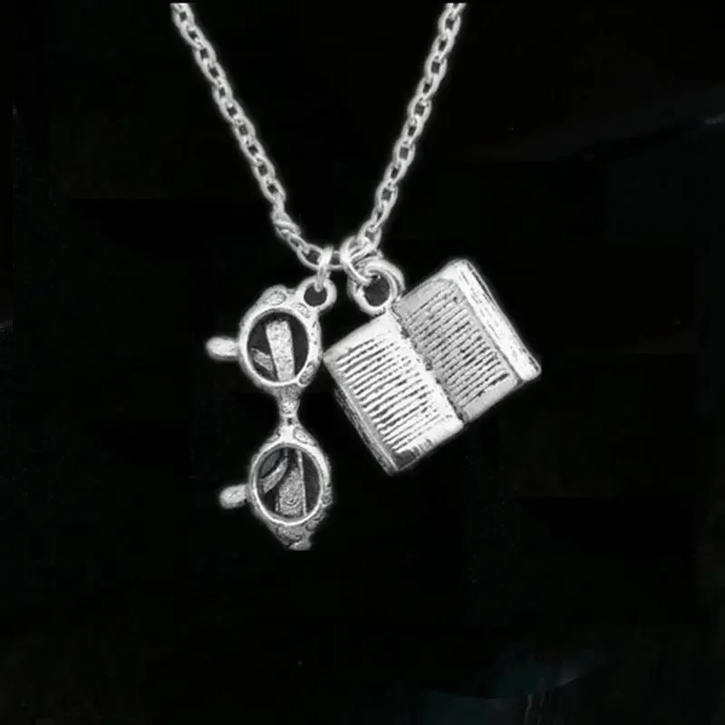 12pcs/lot Book Necklace Open Book Jewelry Reading Teacher Gift Teacher Librarian Gift for Writer