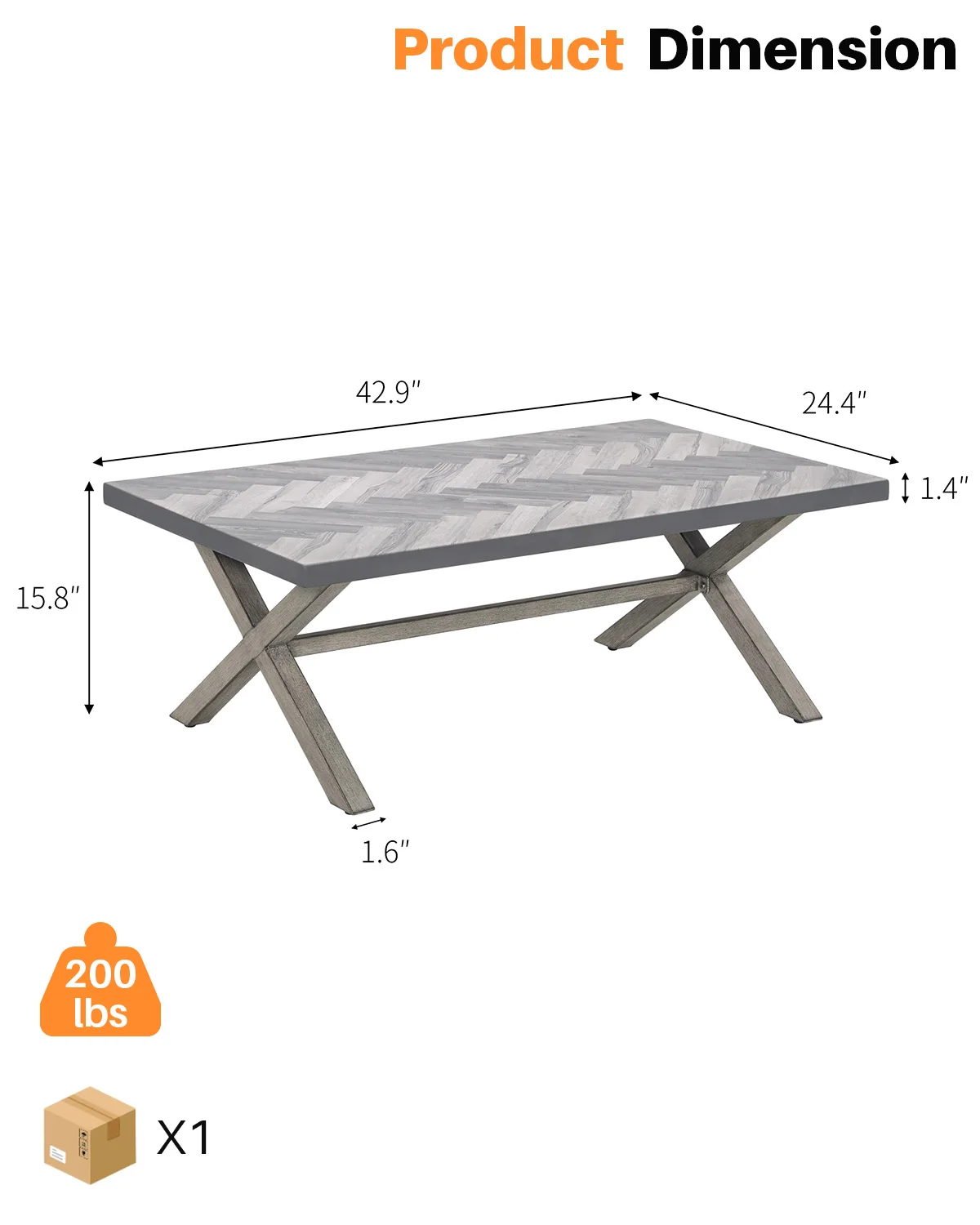 طاولة قهوة على شكل X باللون الرمادي العميق مصنوعة يدويًا من الألومنيوم المصقول يدويًا من الراتنج المتين قطعة مركزية أنيقة للاستخدام الداخلي/الخارجي للوجبات الخفيفة الوزن #2