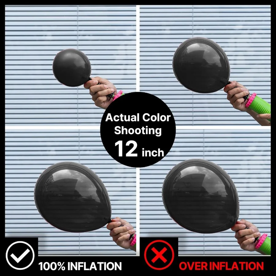 بالونات لاتكس سوداء غير لامعة 127 قطعة مقاسات مختلفة حزمة من 36 18 12 10 5 بوصة للتخرج والهالوين والذكرى السنوية للعام الجديد #3