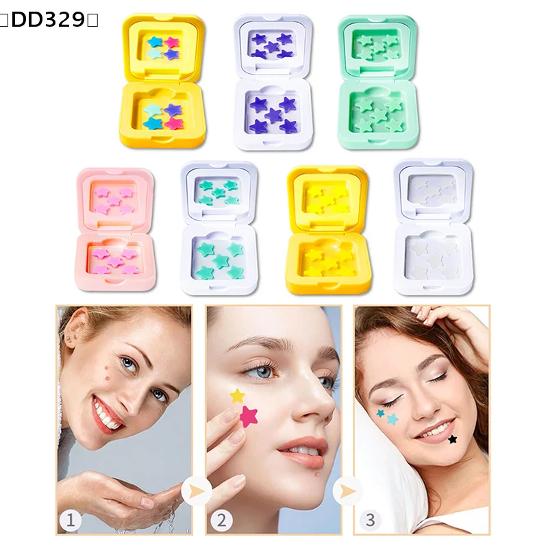 〔DD329〕1Box 25/48 Patches Hydrocolloid Acne Patch Fade Repair Invisible Acne Removal Stickers Concealer Makeup Tool With Mirror