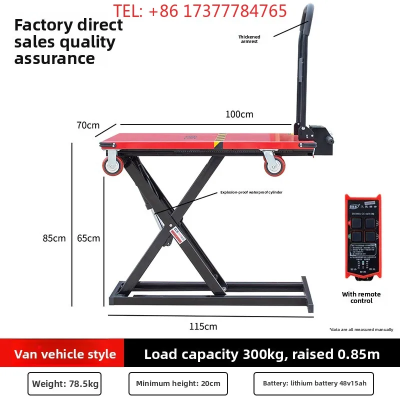 Truck  Hydraulic Lifting Platform Small Scissor Trolley Portable Lifting Flat Truck