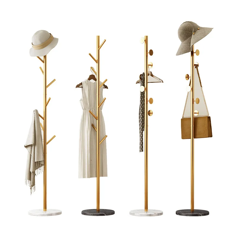 

hanger floor-to-ceiling bedroom Internet celebrity home drying rack marble light luxury single pole storage clothes hanger