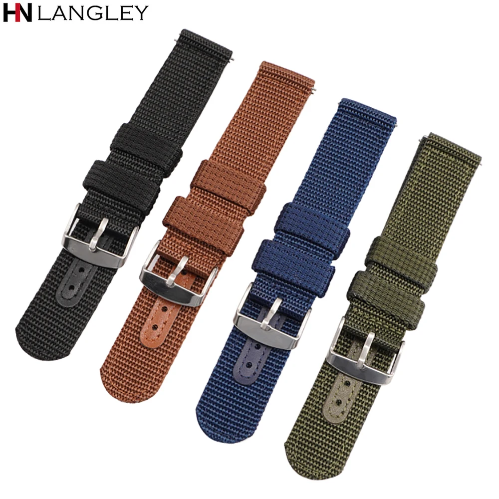 18/20/22/24mm Nylon Watch Strap Canvas Quick Release Band for Huawei Gt2 Military Universal Sport Watch Band for Samsung Gear S3