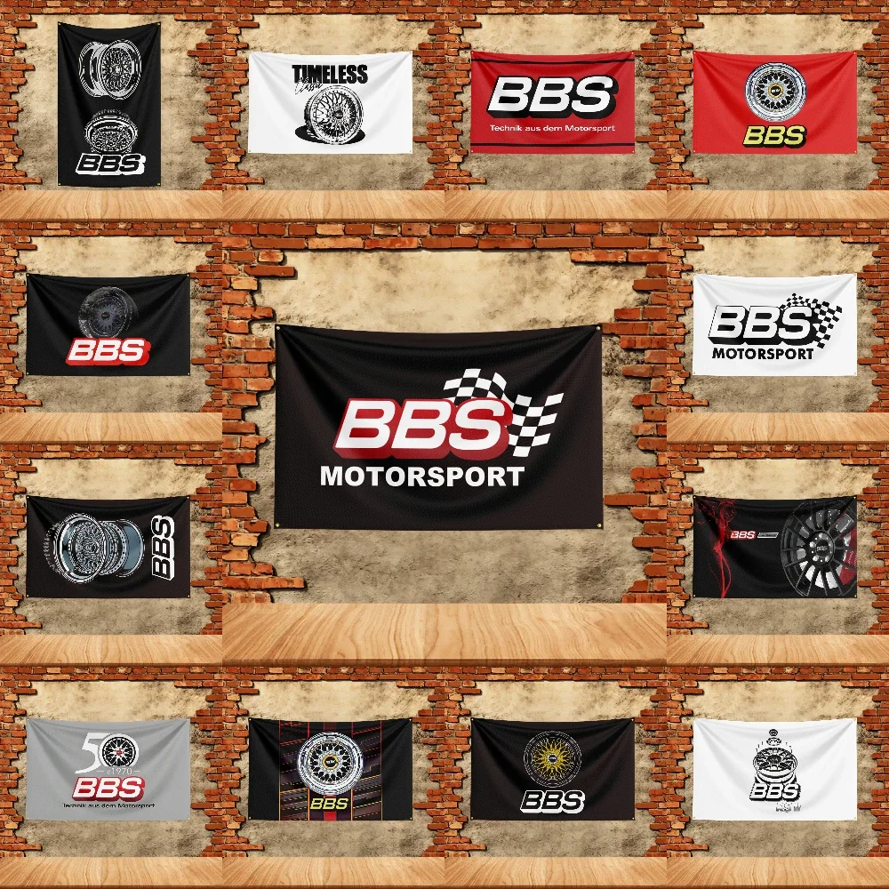Car Parts Flag 3x5ft for B-BBS Fans Banner Custom any Image Garage Bedroom Living Room Dorm Wall Hanging Decor Tapestry