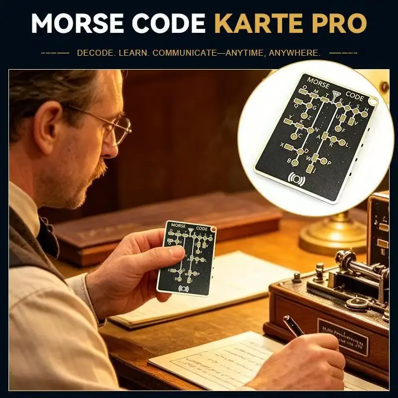 Portable Morse Code Practice Trainer Card Pro LED Interactive Signal Buttons for Adult Telegraph & Encryption Training 2026