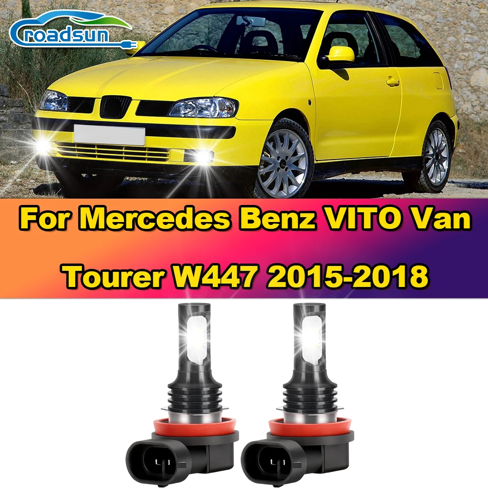 3570 CSP LED Fog Lamps 12000LM Super Bright Car Fog Lights 6000K For Mercedes Benz VITO Van Tourer W447 2015 2016 2017 2018