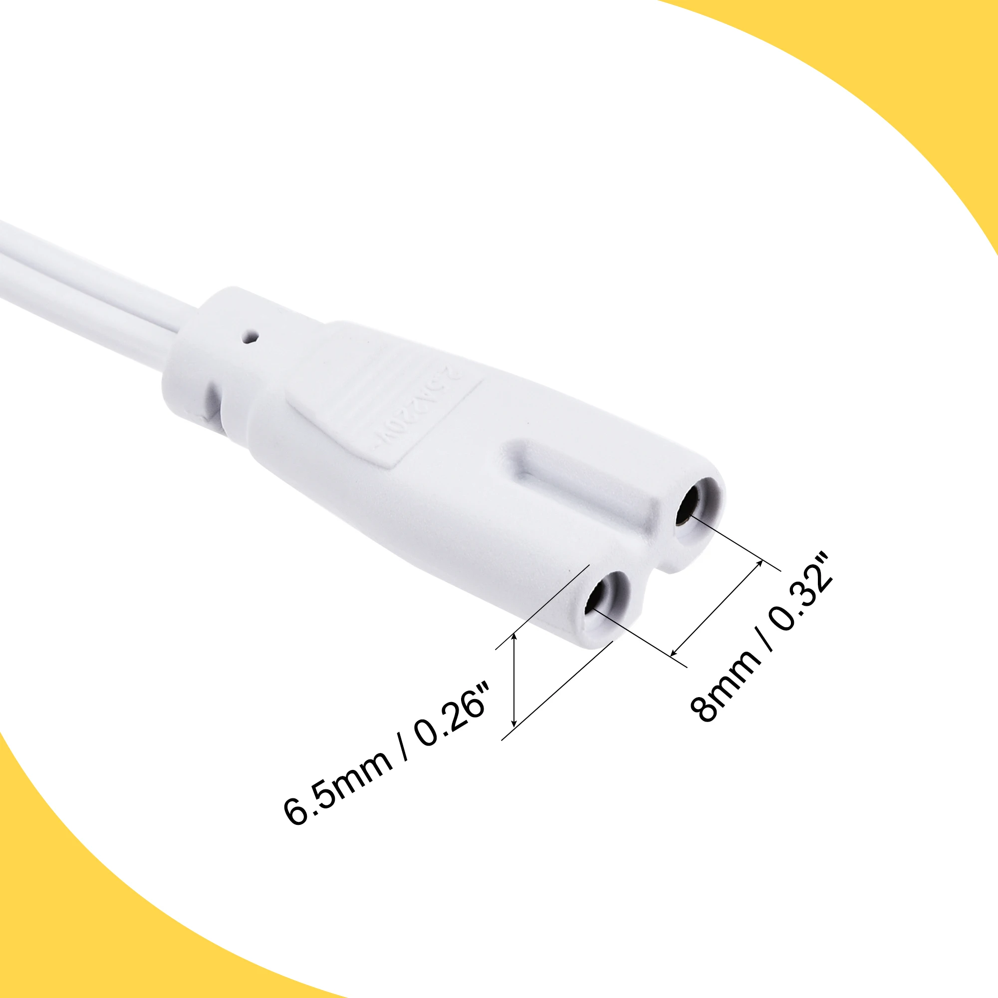 4Pcs LED Tube Light Fixture Connection Cable T4 T5 T8 LED Tube Connector 2 Pin Double-end Cable Wire Light Link Extension Cords
