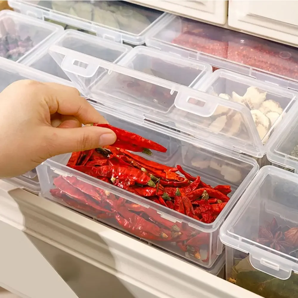 صندوق تخزين المطبخ الحبوب مقاوم للرطوبة غطاء محكم الغلق تكويم زجاجة تخزين بلاستيكية ثلاجة المنزل خزان محكم #4