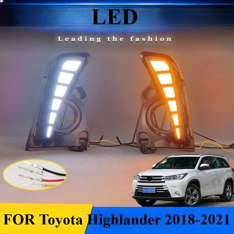 

FOR Toyota Highlander 2018-2021 modified daytime running light lamp fog lamp assembly steering lamp accessories LED