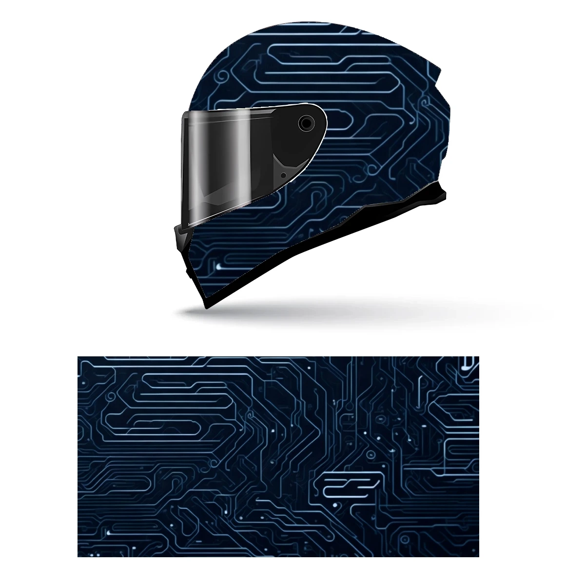

Electronic Circuits Board Full Helmet Wrap Sticker Motorcycle Helmet Racing Graphic Decal Vinyl Wrap Helmet Decorative Sticker