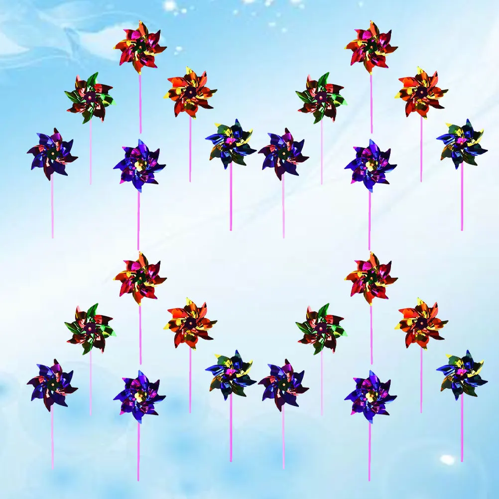 

100Pcs Multicolor Pinwheel Rainbow Windmill for Outdoor Garden Party Decor Kids Play Accessory Bright Colorful Spinning Prop