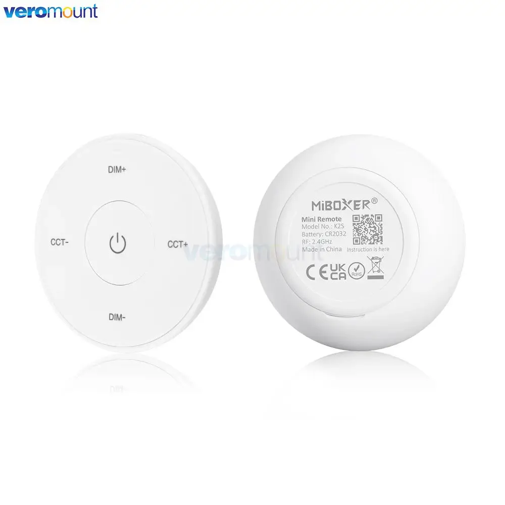 Miboxer K2 K2S 2.4G Mini RF Panel Remote Compatible With Brightness Dimmable Color Temperature Adjustable Lamp Bulb Controller