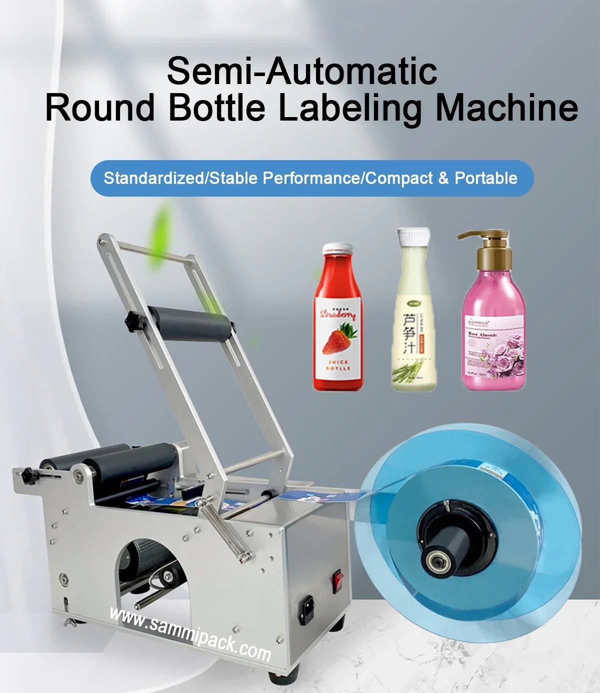 High Quality Manual Round Bottle Labeling Machine MT-50 with Foot Switch