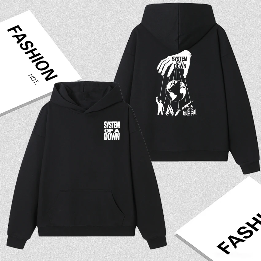

System of A Down Double Sided Print Hoodie Men Women Clothing Rock Fashion Sweatshirt High Quality Long sleeve Fleece Pullovers