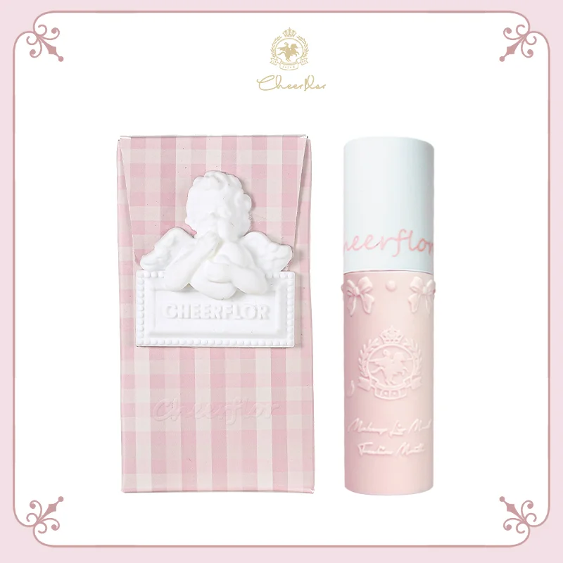 

Cheerflor angel relief mirror lip glaze matte lipstick milk tea color lip gloss