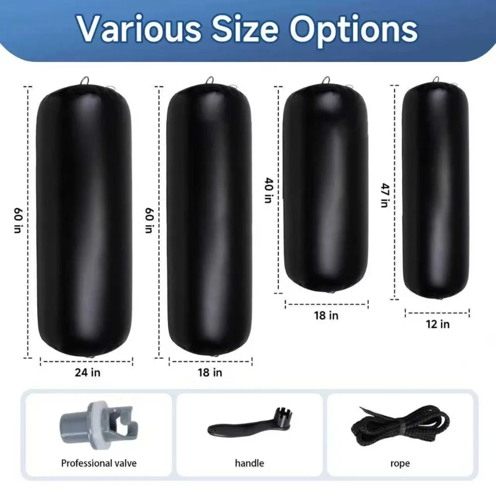 

Heavy-Duty Inflatable PVC Boat Fender Boat Bumpers for Docking & Yacht Sailboats, Marine Mooring Buoy for Outdoor Sports
