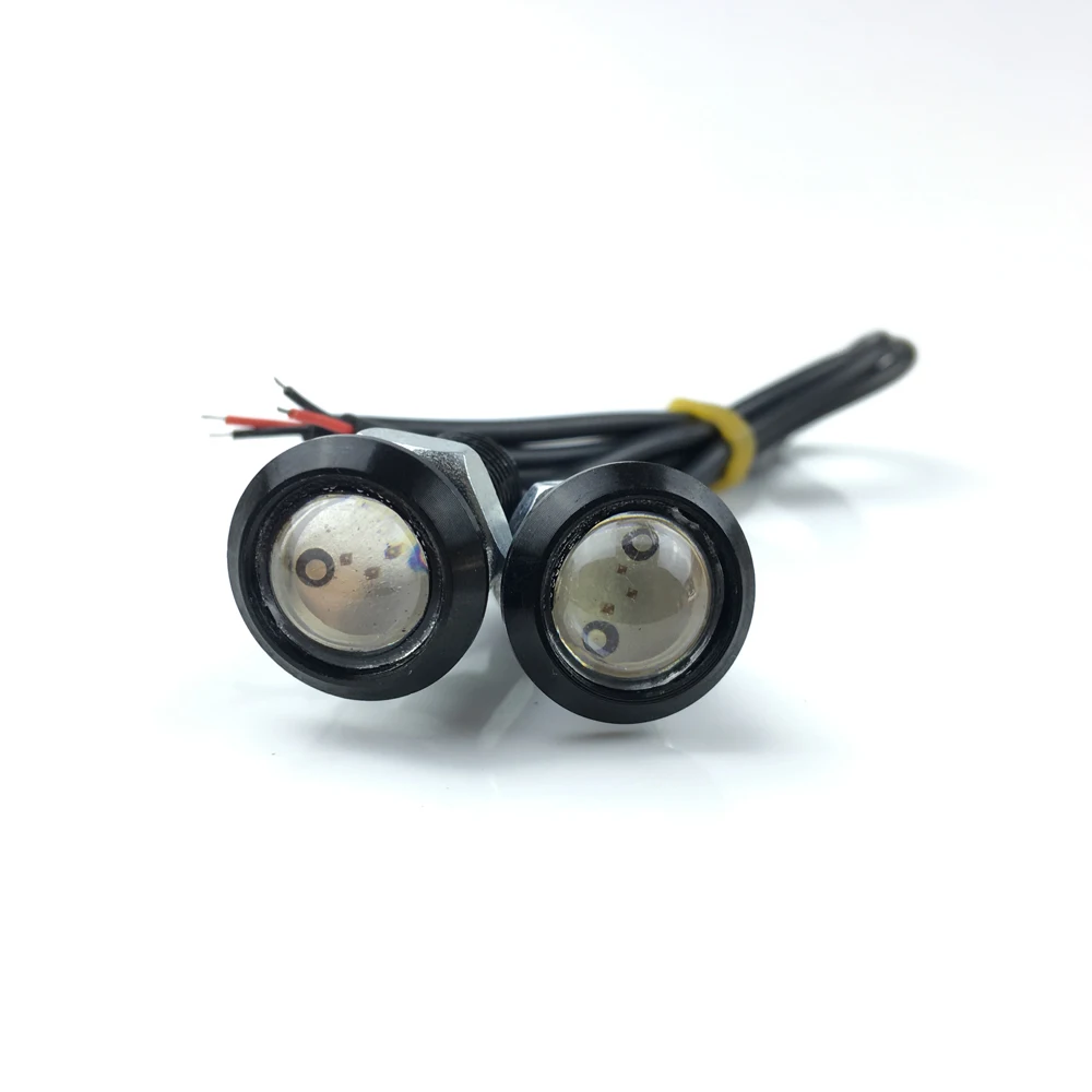 1 Pair Ultra 18mm  DC12V Car LED DRL Daytime Running Light Eagle Eye Lamp Red White Ice Blue Yellow