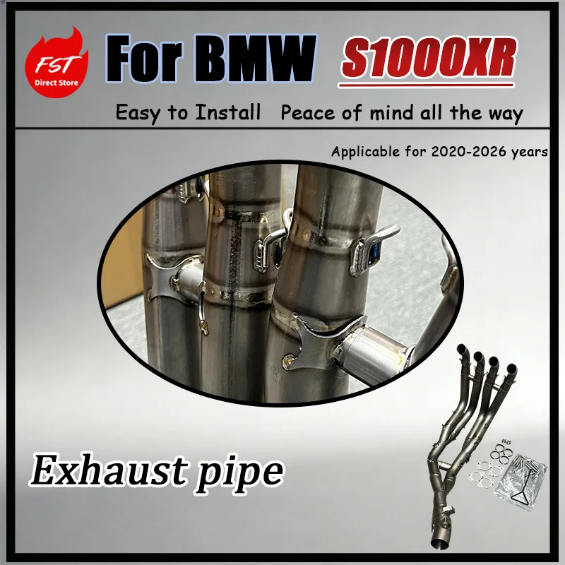 For BMW S1000XR 20-26 FST Titanium Alloy Front Mid-Pipe Exhaust Modified Hand TI Original Factory Pipe Diameter Performance
