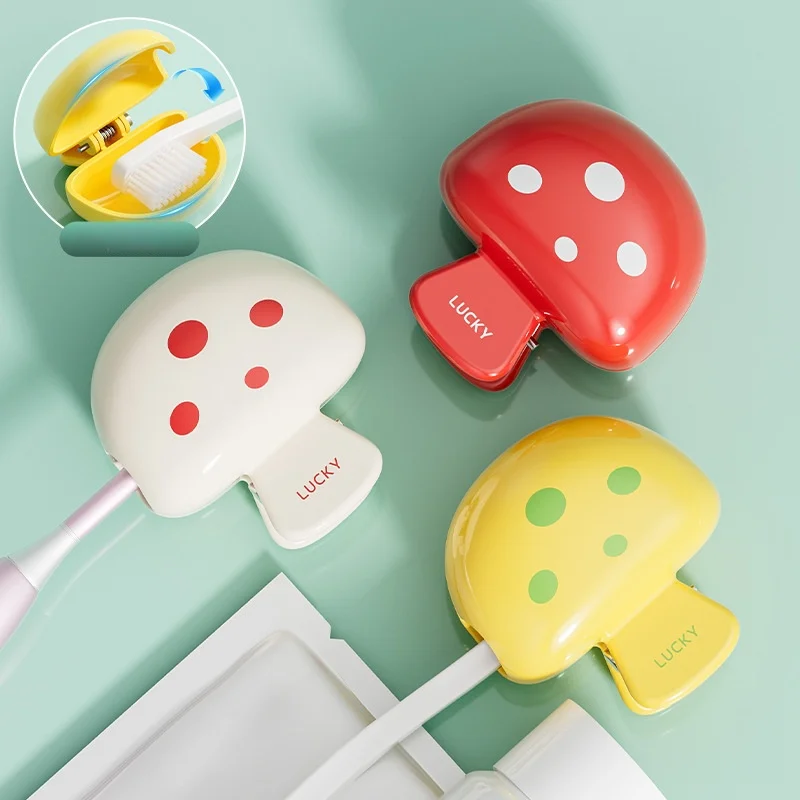 Mushroom toothbrush clip travel toothbrush cover, dustproof, toothbrush head protection clip, household outdoor storage box