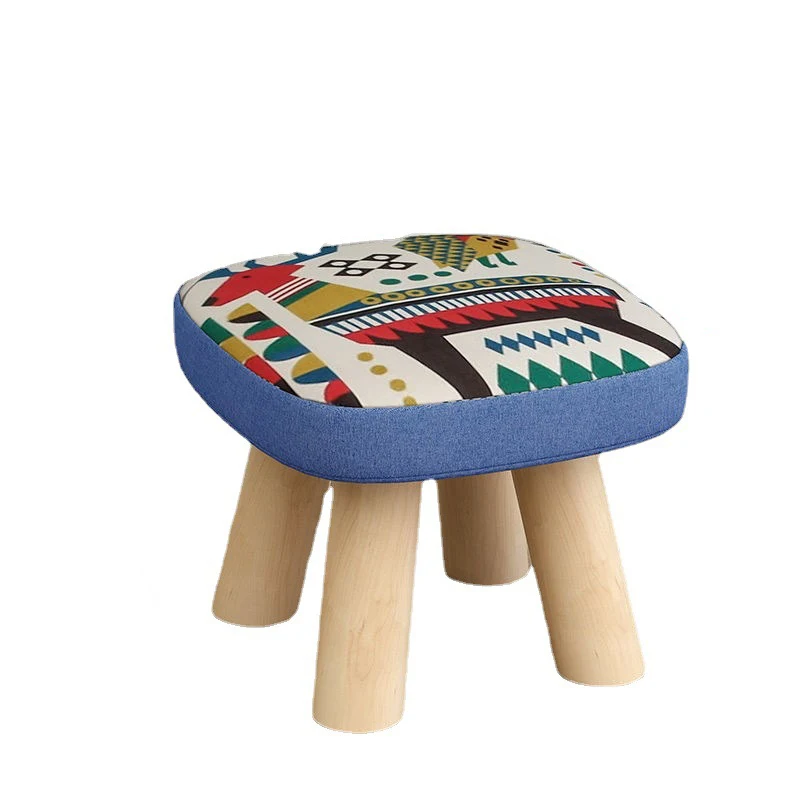 Creative Mushroom Stool Household Solid Wood Chair Fashionable Non-Slip Shoe Changing Stool