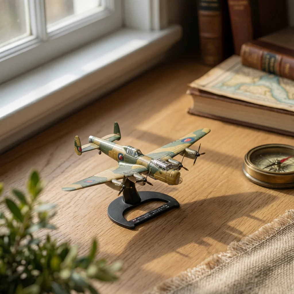 Aircraft Model 1/144 Scale Assembled Display Stand Included Lancaster Bomber Die-cast Plane for Collectors