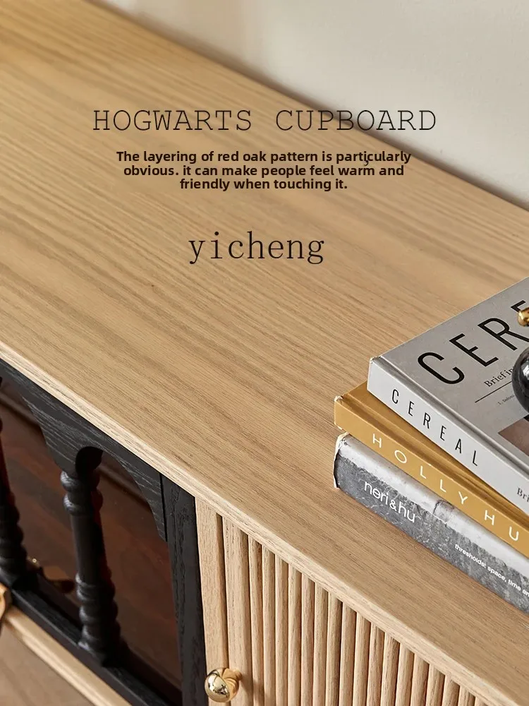 

ZZ medieval solid wood TV cabinet wabi sandy wind audio-visual cabinet Nordic retro living room locker