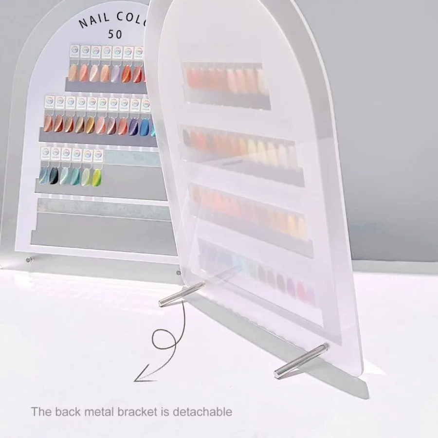 Acycoin2A 50 Kolorów Magnetyczna Odłączana Płytka do Testowania Kolorów Lakierów do Paznokci, Stojak do Widocznej Wizualizacji Kolorów Akrylowych i Pudrów do Zanurzania