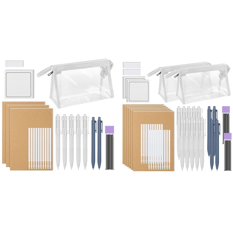 

School Supplies Set - Back To School Essentials, Large Capacity Pencil Case,0.5Mm Black Ink Pen, Mechanical Pencils