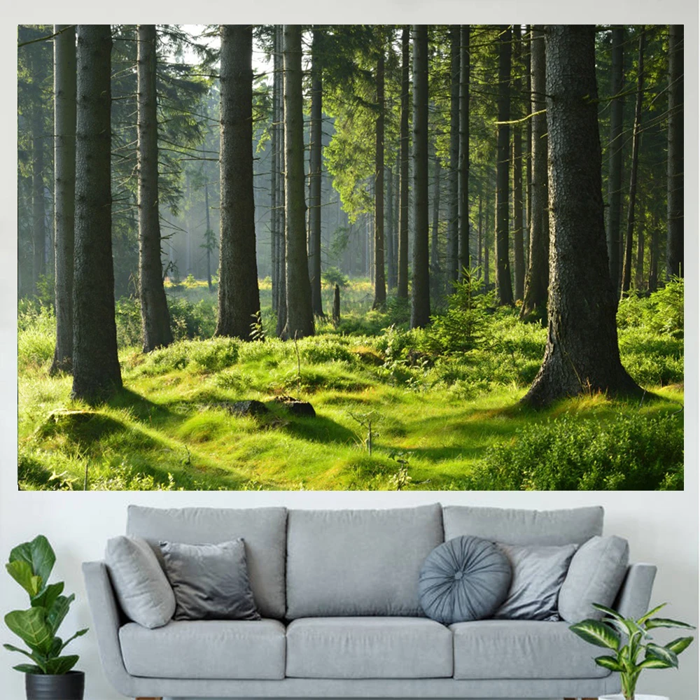 Nature Green Forest Grass Photography Backdrop Spring Summer Park Landscape Home Garden Party Decoration Banner PhotpStudio Prop