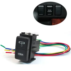 Car Dual Key Switch Dual Winch Switch Push Button Power Supply For Nissan Patrol Y61 Y62 Titan Xterra X-TRAIL Qhashqai 08-15