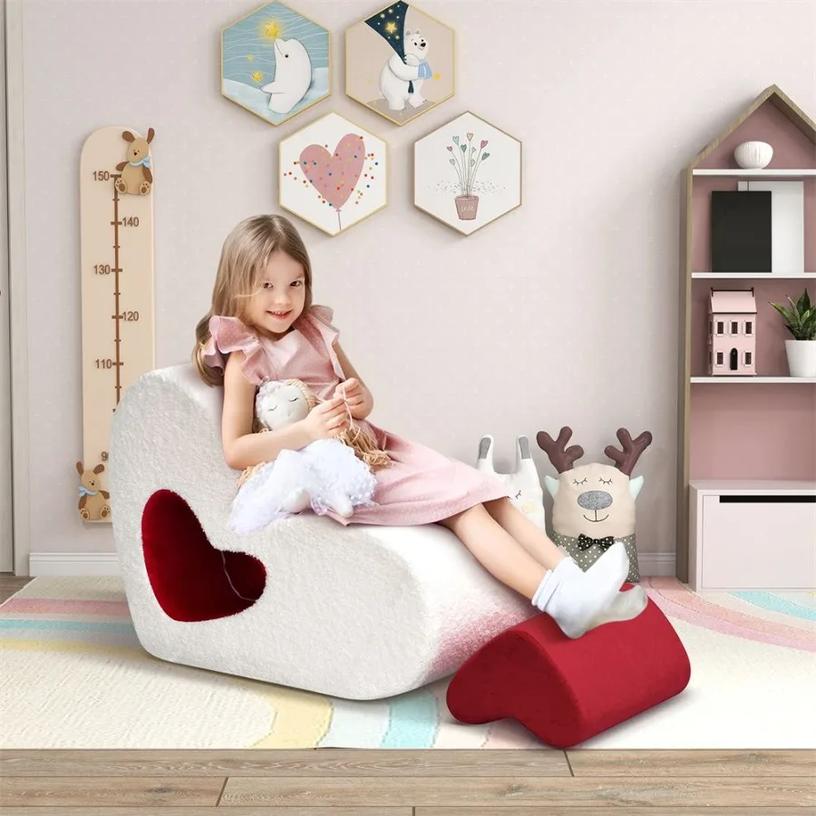 Teddy Kid Divano Sedia Divano moderno per bambini con imbottitura in spugna al 100% bianco