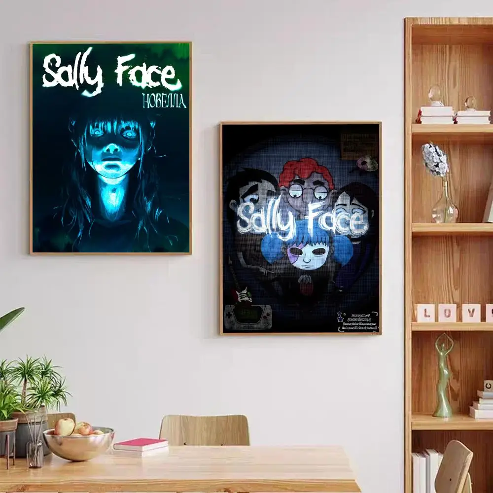 S-Sally Face Game Poster Self-adhesive Art Waterproof Paper Sticker Coffee House Bar Dorm Room Wall Decor