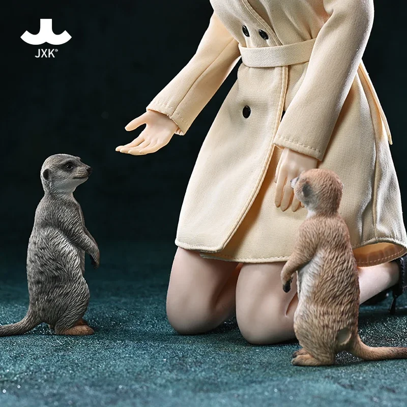 JXK 1/6 Meerkat Model Suricate Slender-tailed Meerkat Animal Decoration Collection Soldier Accessory Birthday Gift Photo Props