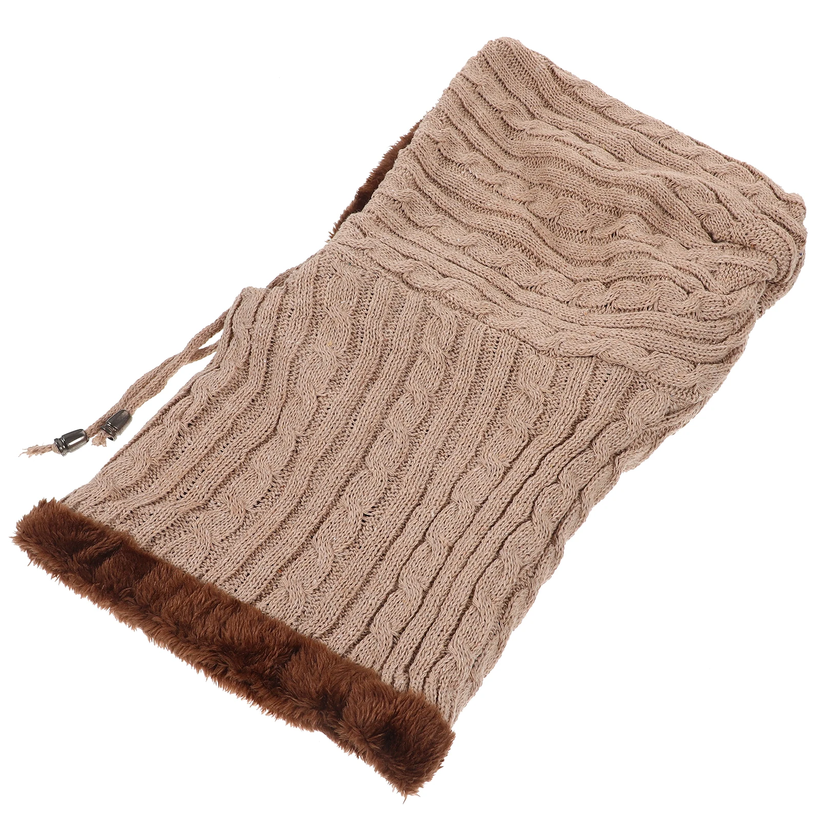 

Fashion Fleece Knitted Hat Women Men Scarf Integrated Warm Hooded One Size Winter Hats Knit Elastic Ear Neck Protection Outdoor