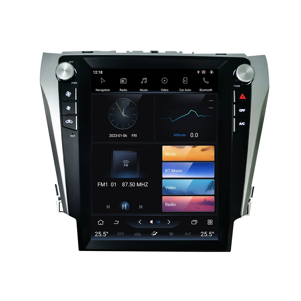 12.1inch   Style Vertical Touch Screen Android Car Radio Dashboard Multimedia Player Navigation for   Camry 2012-2015