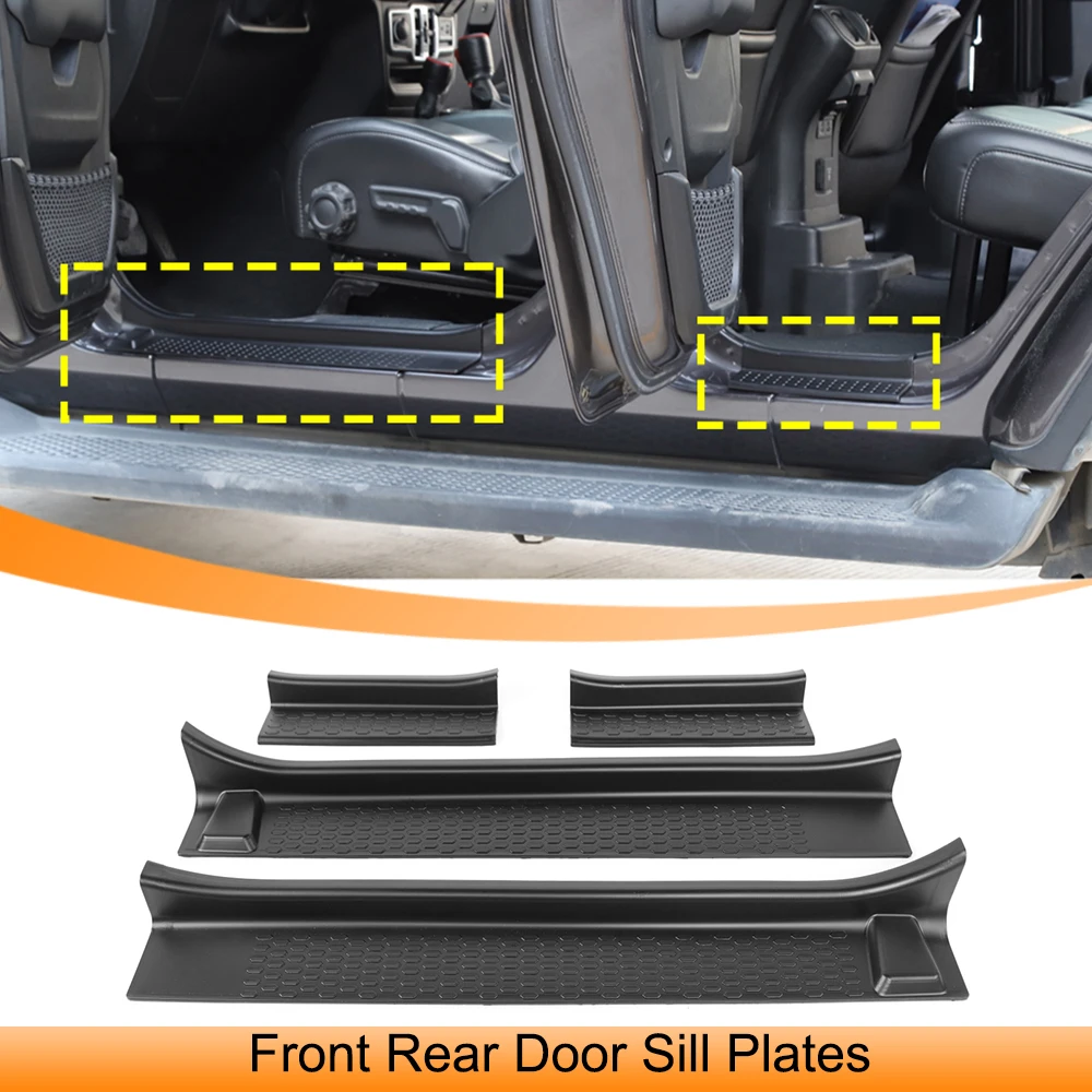 

Car Front Rear Door Sill Scuff Plates Protector Plant for Jeep Wrangler JL Gladiator JT 2018 2019 2020 2021 2022 2023 2/4Doors