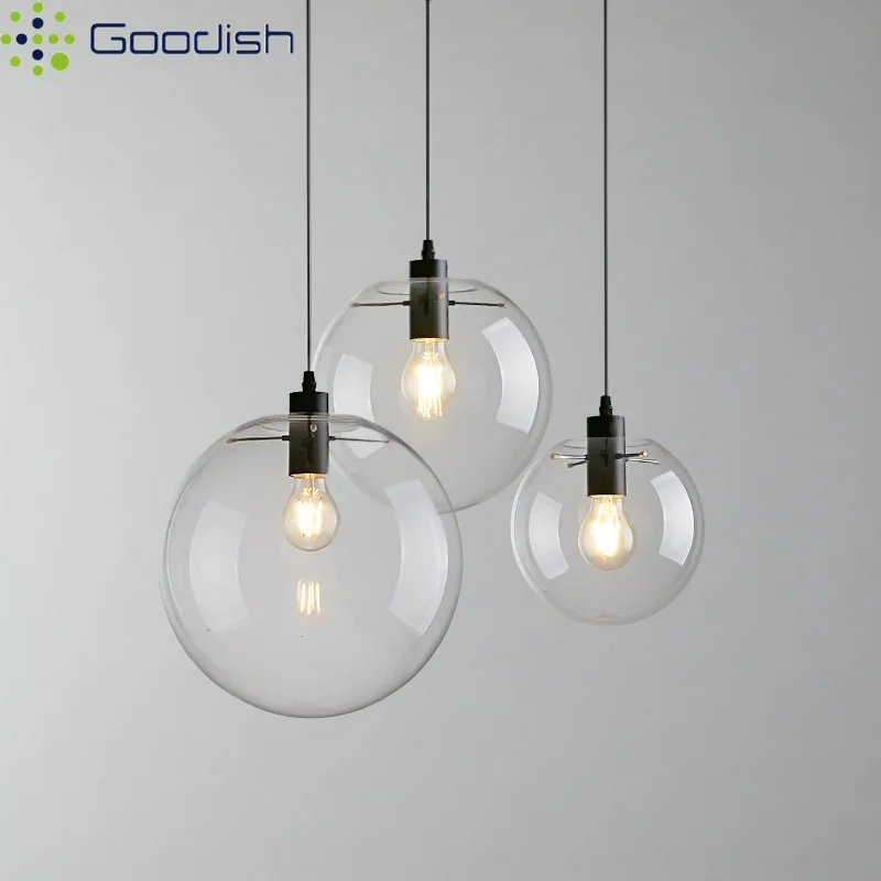 

Современные Простые Прозрачные Стеклянные Светильники-Шары с LED-подсветкой, Художественные Ручной Работы, для Спальни и Домашнего Декора, Люстра