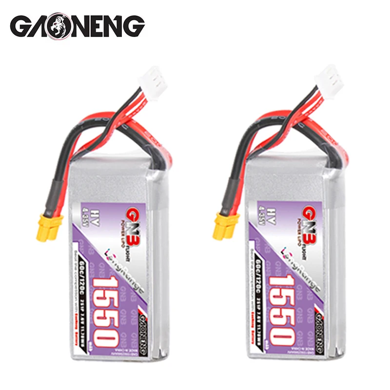 2/4/6Pcs GNB 2S 7.6V 1550mAh 60C/120C Lipo Battery for RC Car Truck Buggy FPV Drones RC Parts 7.6V Rechargeable Battery